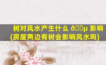 树对风水产生什么 🐵 影响(房屋两边有树会影响风水吗)